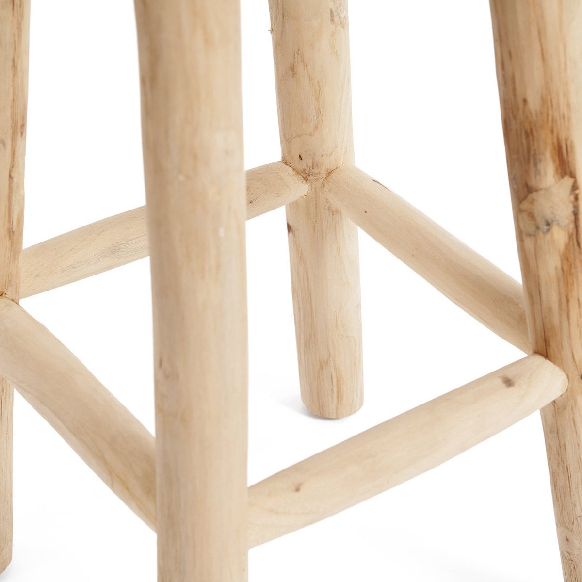 Wood raffia bar stool 75 cm tall - handcrafted in Indonesia