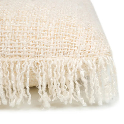 Hand-dyed cotton cushion cover, 60×60 cm - Cream