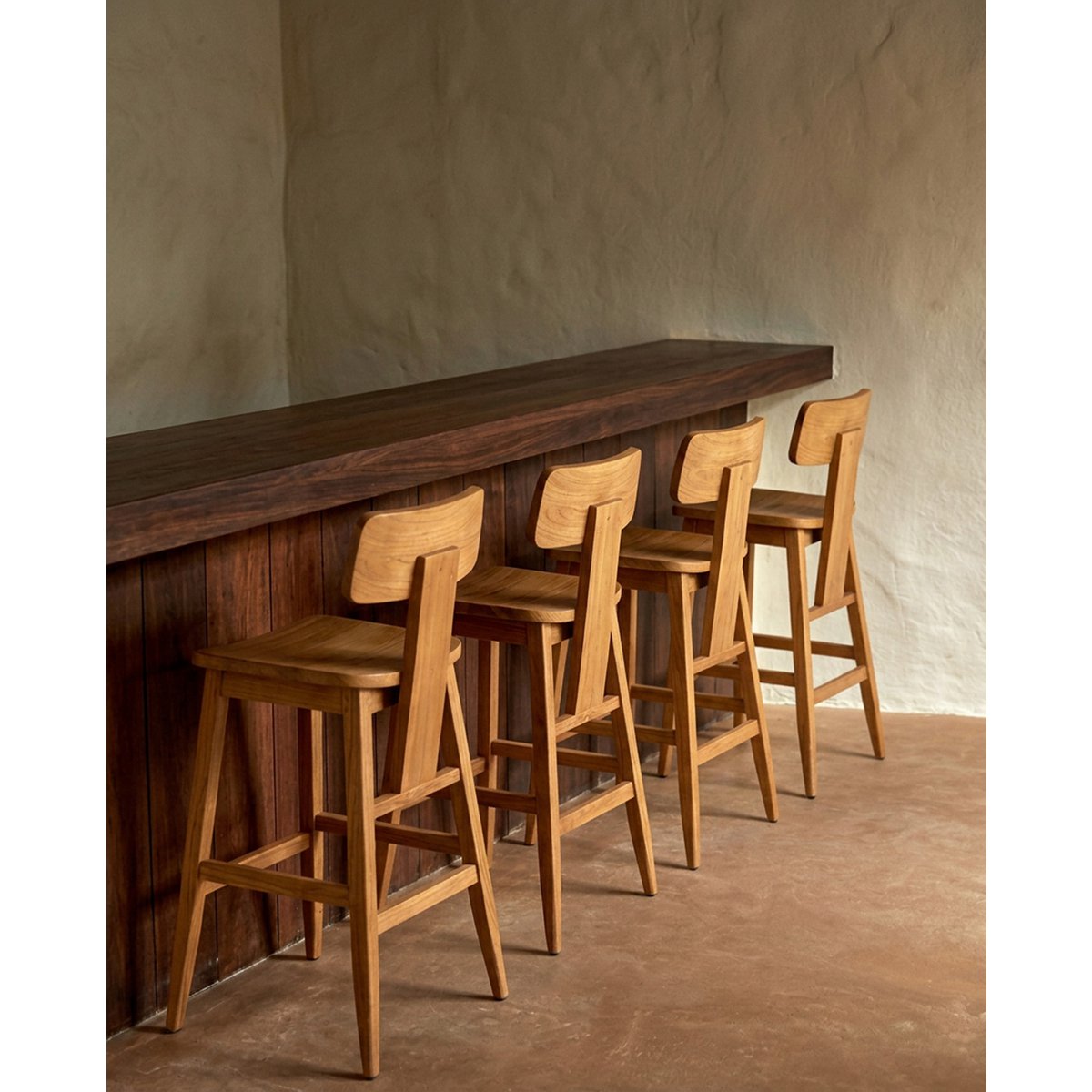 Wooden barstool, natural - 109cm H
