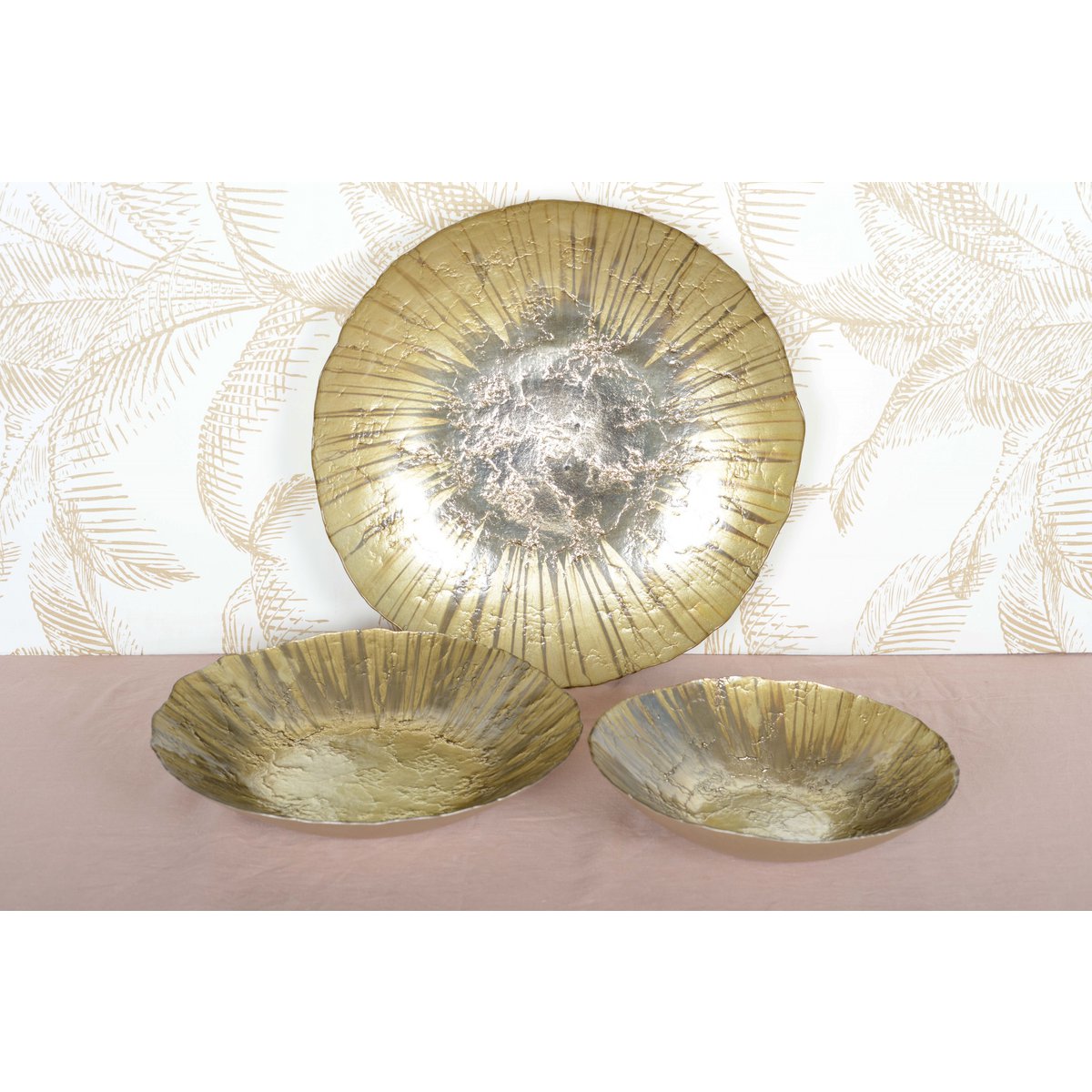 Dekorative Schale aus Goldglas, 40 cm