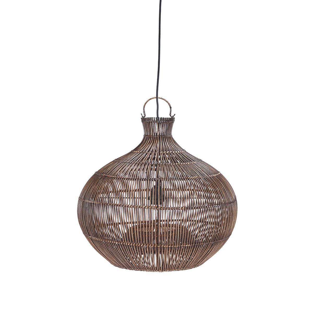 Bamboo pendant light 48 cm - dark walnut finish