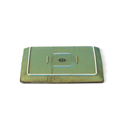 Ceramic square dinner plate, 25 cm - lagoon