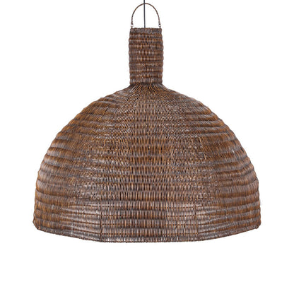 Dome pendel, XL – mørk valnøddefarvet rattan