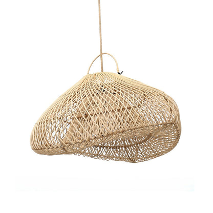 Rattan pendant light, medium – handwoven cloud form