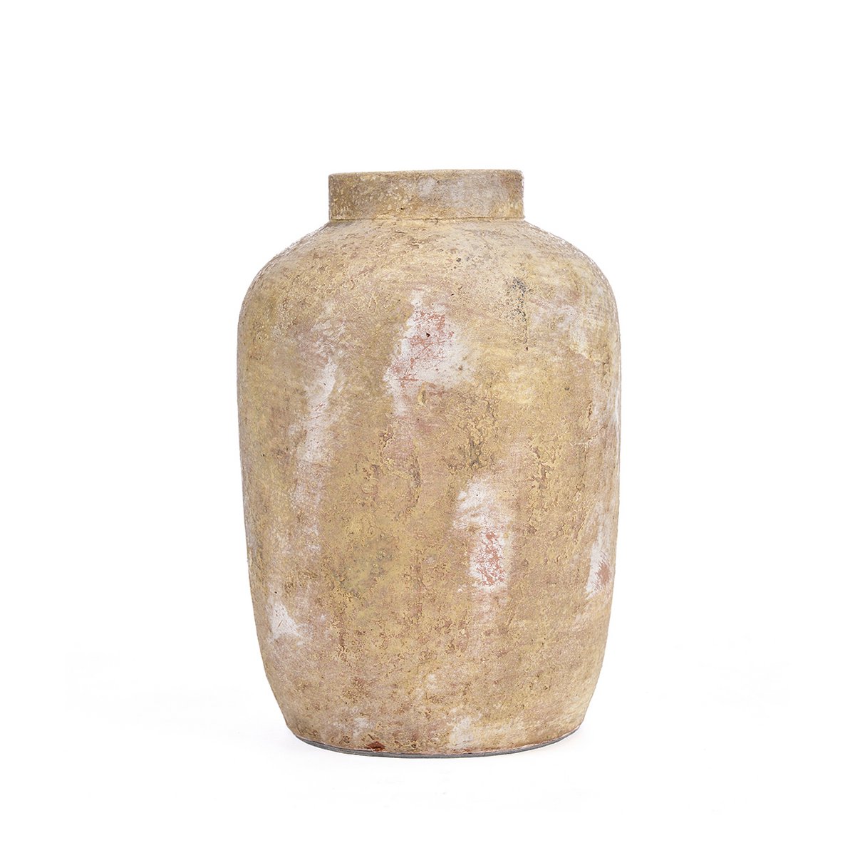 Terrakottavase, mittelgroß – cremefarben, handgefertigt