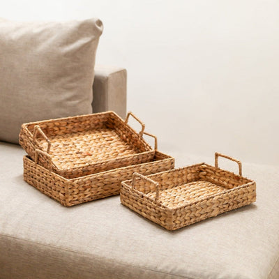 Water hyacinth tray BESAKIH - natural brown