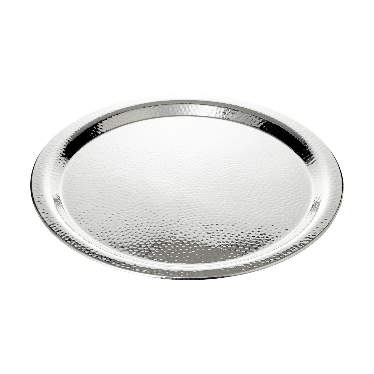 Stainless steel serving tray, hammered 44 cm