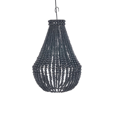 Wooden bead chandelier - Black, medium