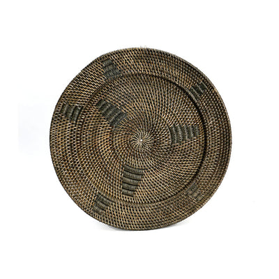 Rattan wall plate, brown, 60 cm - handwoven