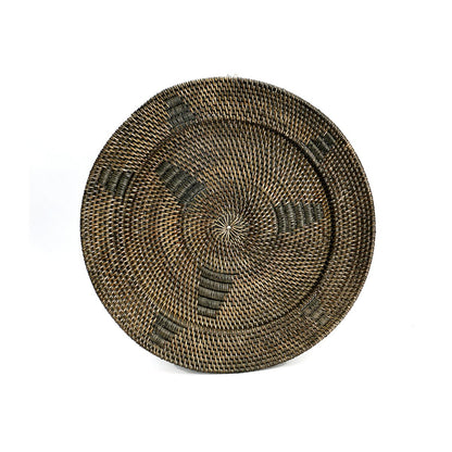 Rattan wall plate, brown, 60 cm - handwoven