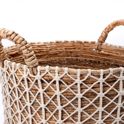 Korb Kerso M aus Baumwolle und Jute – Ø 35 cm, 40 cm hoch