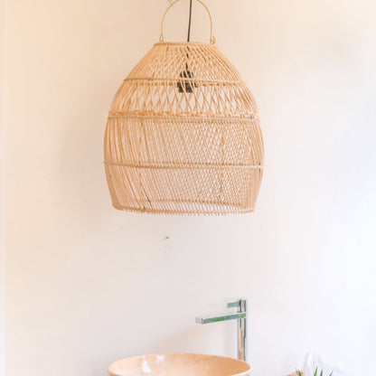 Rattan-Hängeleuchtenschirm SEMINYAK – Ø 40 cm