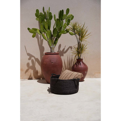 Seagrass basket, round, medium - Black