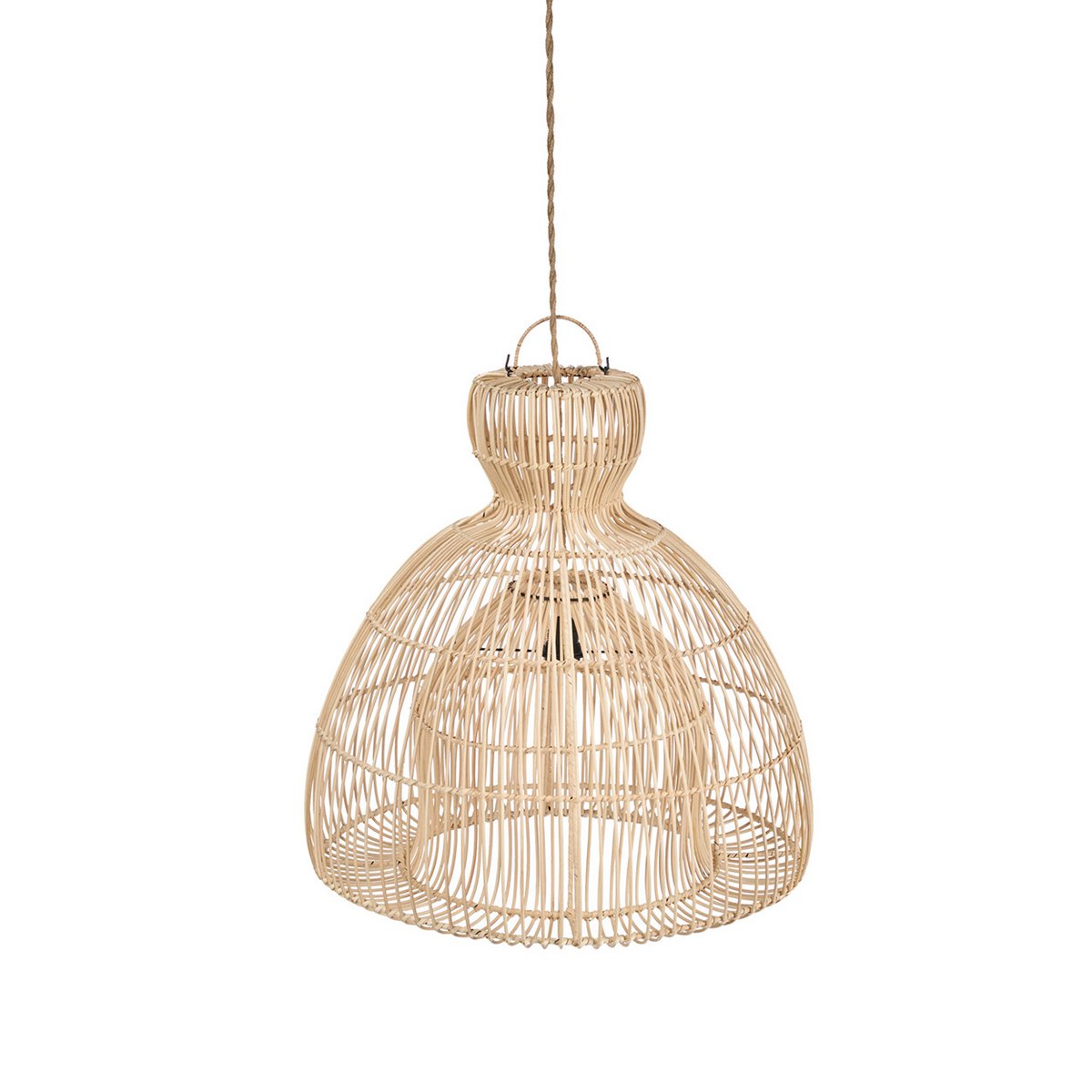 Rattan pendellampe 50 cm – håndvævet i Indonesien