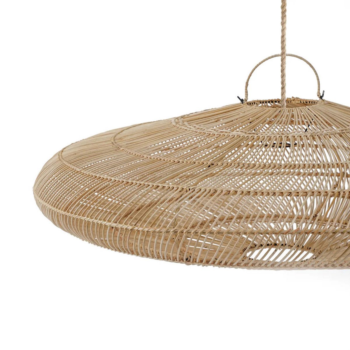 Natural rattan disc pendant light XL - 150 cm wide
