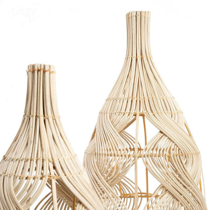 Høj pendel i rattan, 30 × 70 cm – flaskesilhuet