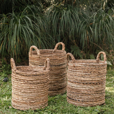 Woven storage basket SYAILENDRA L, 40 × 44 cm - made in Indonesia