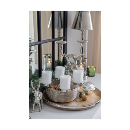 Stainless steel advent wreath Rio, 26 cm