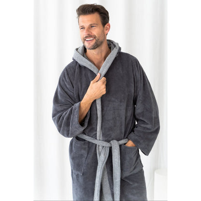 Teddy Duo bathrobe grey - size S