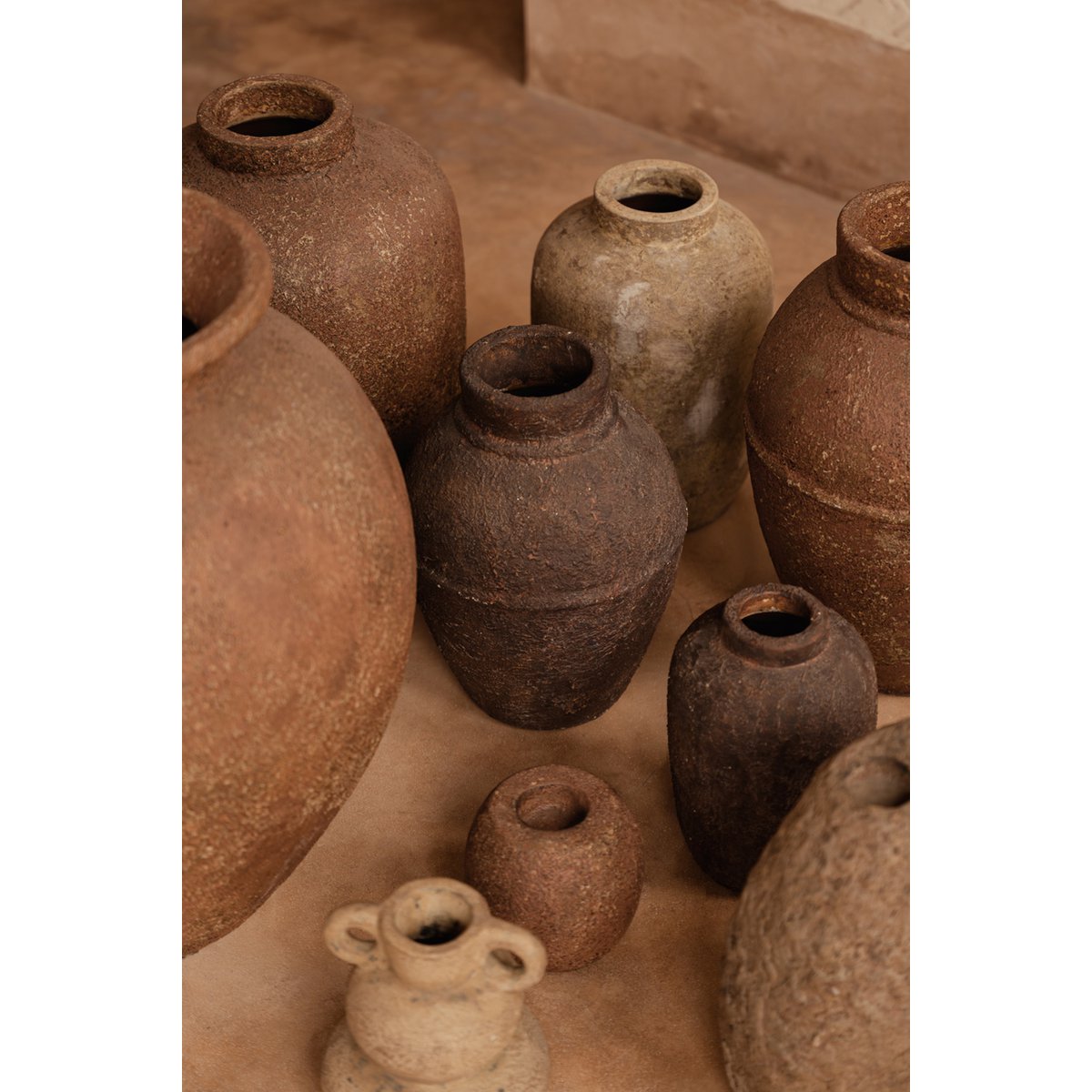 Terrakottavase, mittelgroß – cremefarben, handgefertigt