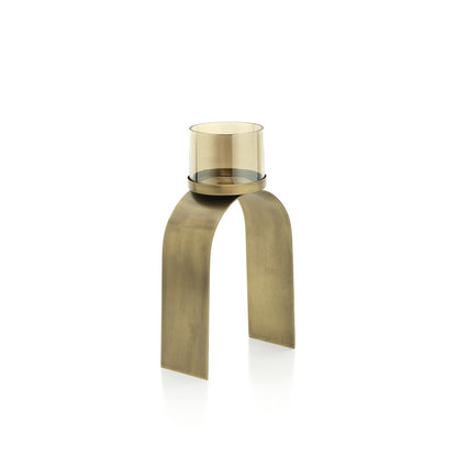 Bow Glow tealight holder, brass - set of 2