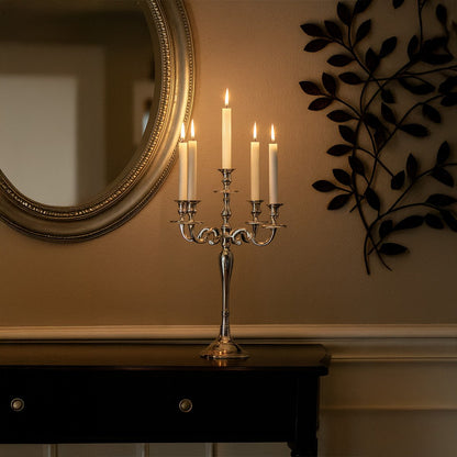 Metal candelabra, 6-light, 60 cm - silver