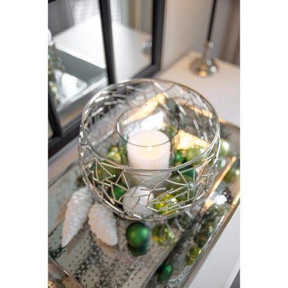 Stainless steel lantern Milano, 27 cm - nickel-plated