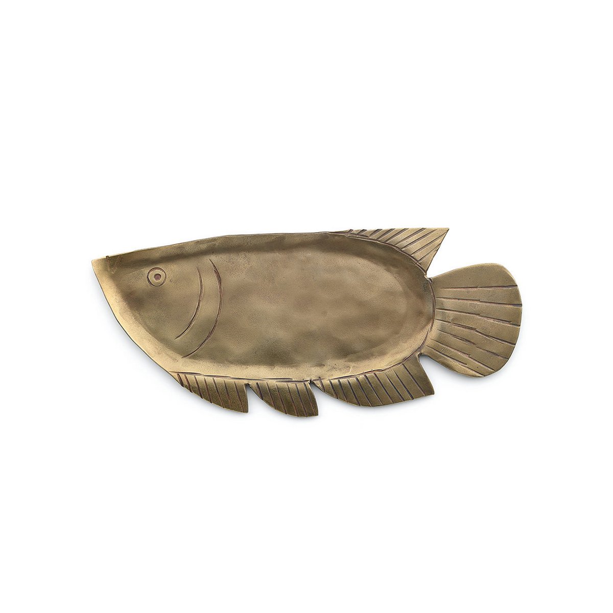 Brass serving tray, large - fish-shaped