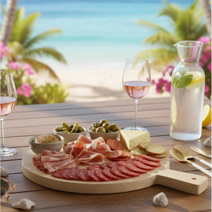 Round wooden cutting board 39cm