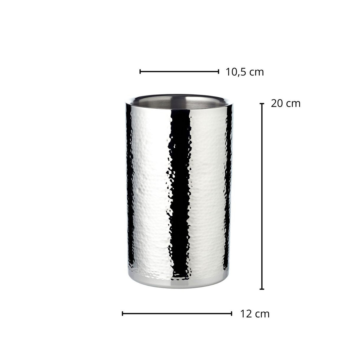 Flaskekøler Nebraska H 20 cm, Ø 12 cm - dobbeltvægget, hamret