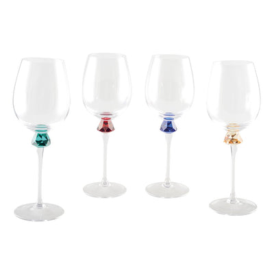 Wine glasses with diamond-cut foot – set of 4