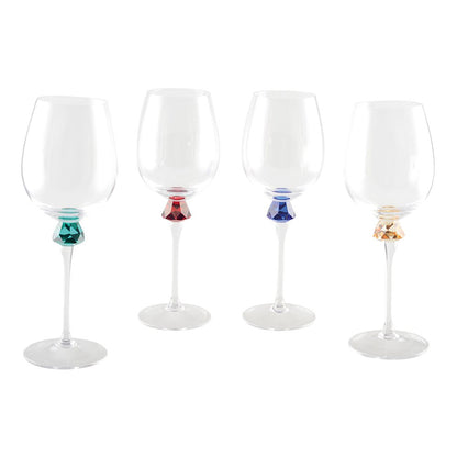 Wine glasses with diamond-cut foot – set of 4