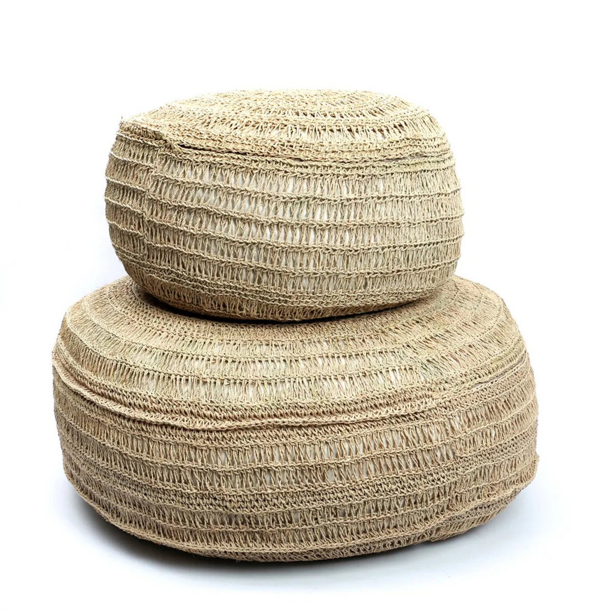 Seagrass pouffe, handwoven – medium