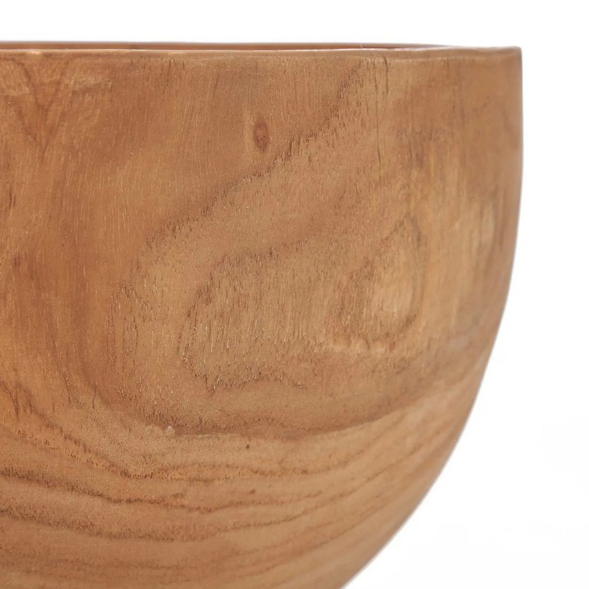 Teakschale, rund, 25 cm – natürliche Rundungen