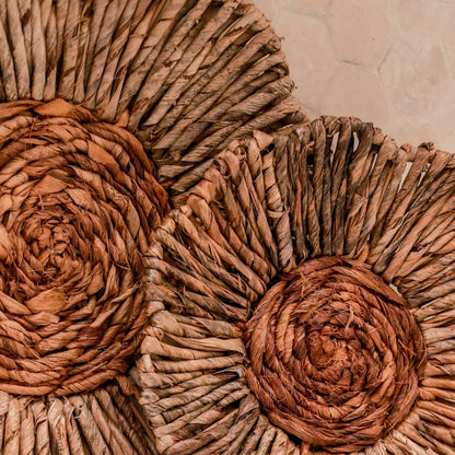 Banana fibre wall basket Melaya M – flower shape