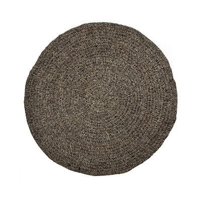 Seagrass carpet, natural black – 200 cm round