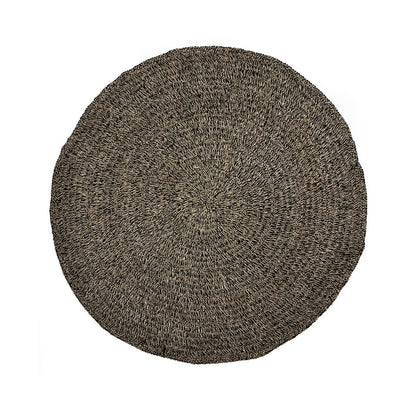 Seagrass carpet, natural black – 200 cm round