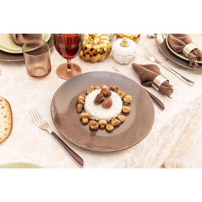 Silver cutlery set, 24 pieces with wooden handles