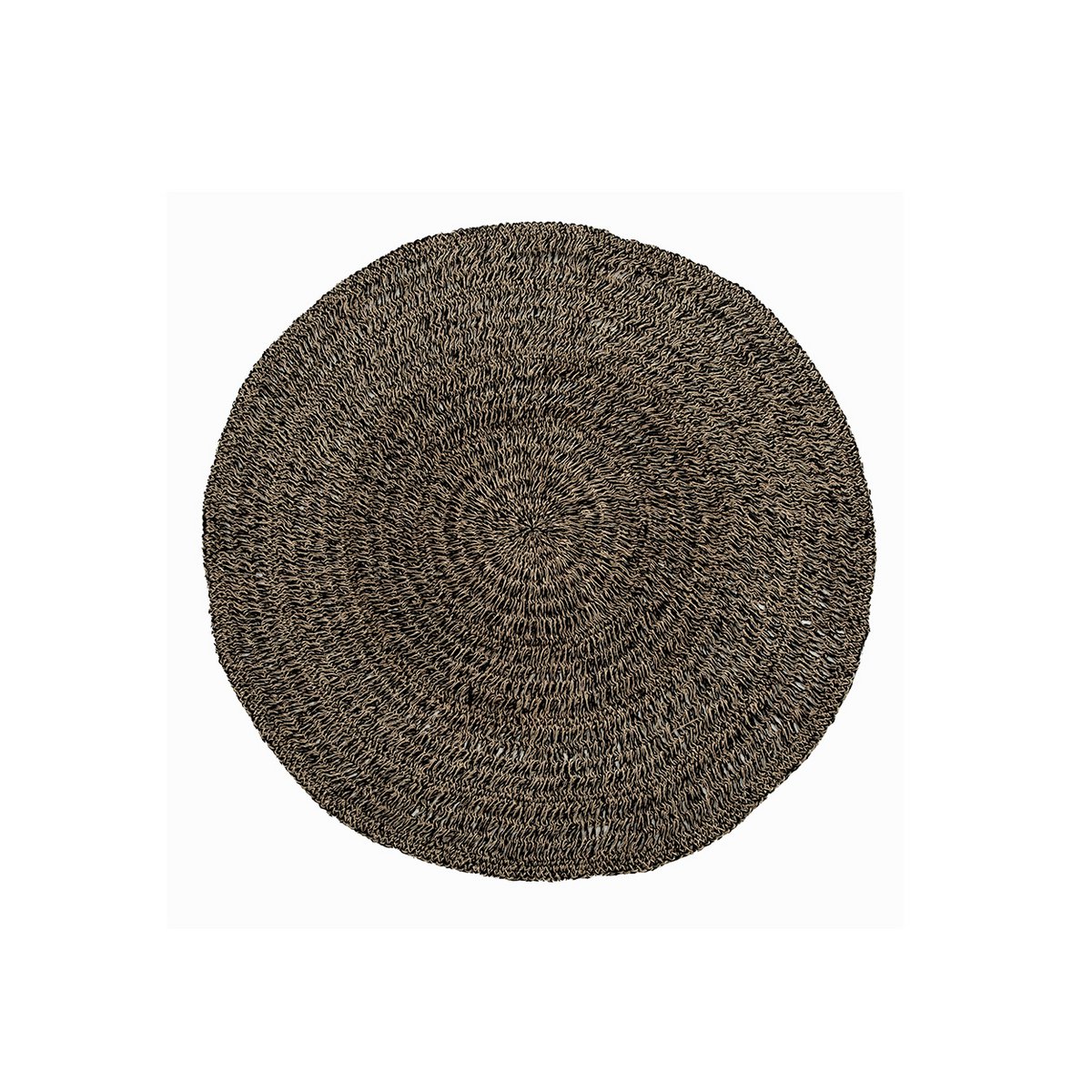 Seagrass carpet, round, natural black, 150 cm
