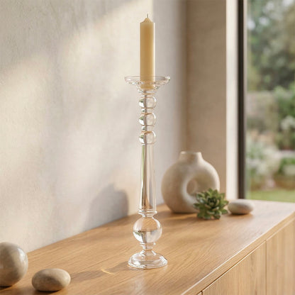 Rund glaslysestage, høj - 60 cm
