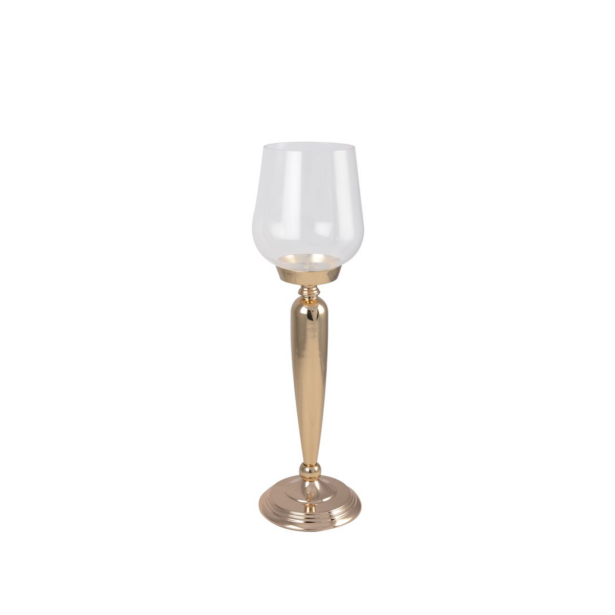 Høj metal lysestage, guld - 54,5 cm