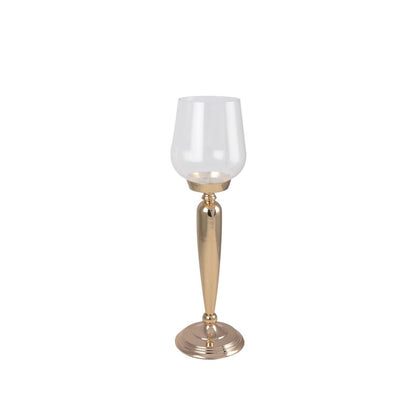 Høj metal lysestage, guld - 54,5 cm