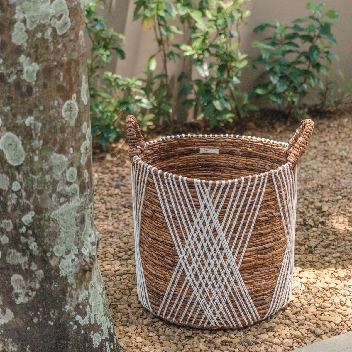 Cotton & jute basket JUWANA M – ø35 × 40 cm