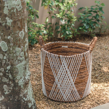 Cotton & jute basket JUWANA M – ø35 × 40 cm