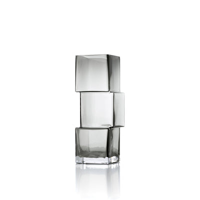 Rummikub glass vase, dark grey, medium