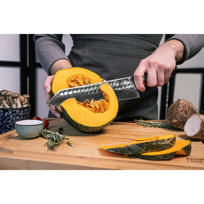 Bunka Damascus knife set, 4 pieces - AUS-10 high-carbon steel