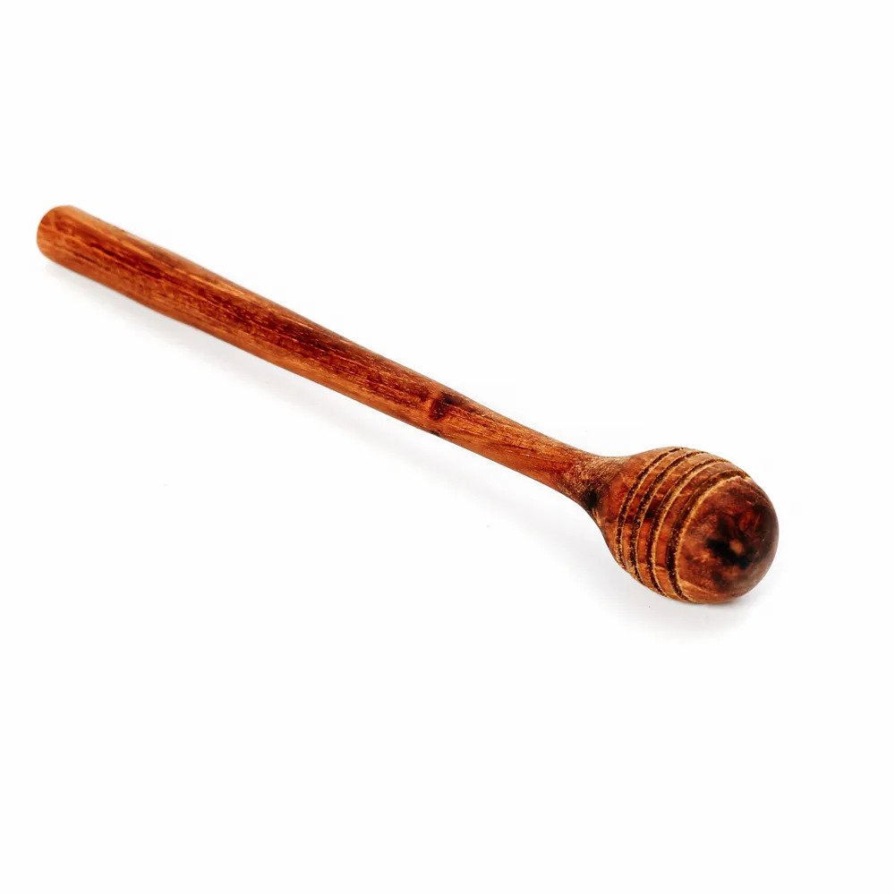 Teak honey roller - hand-carved
