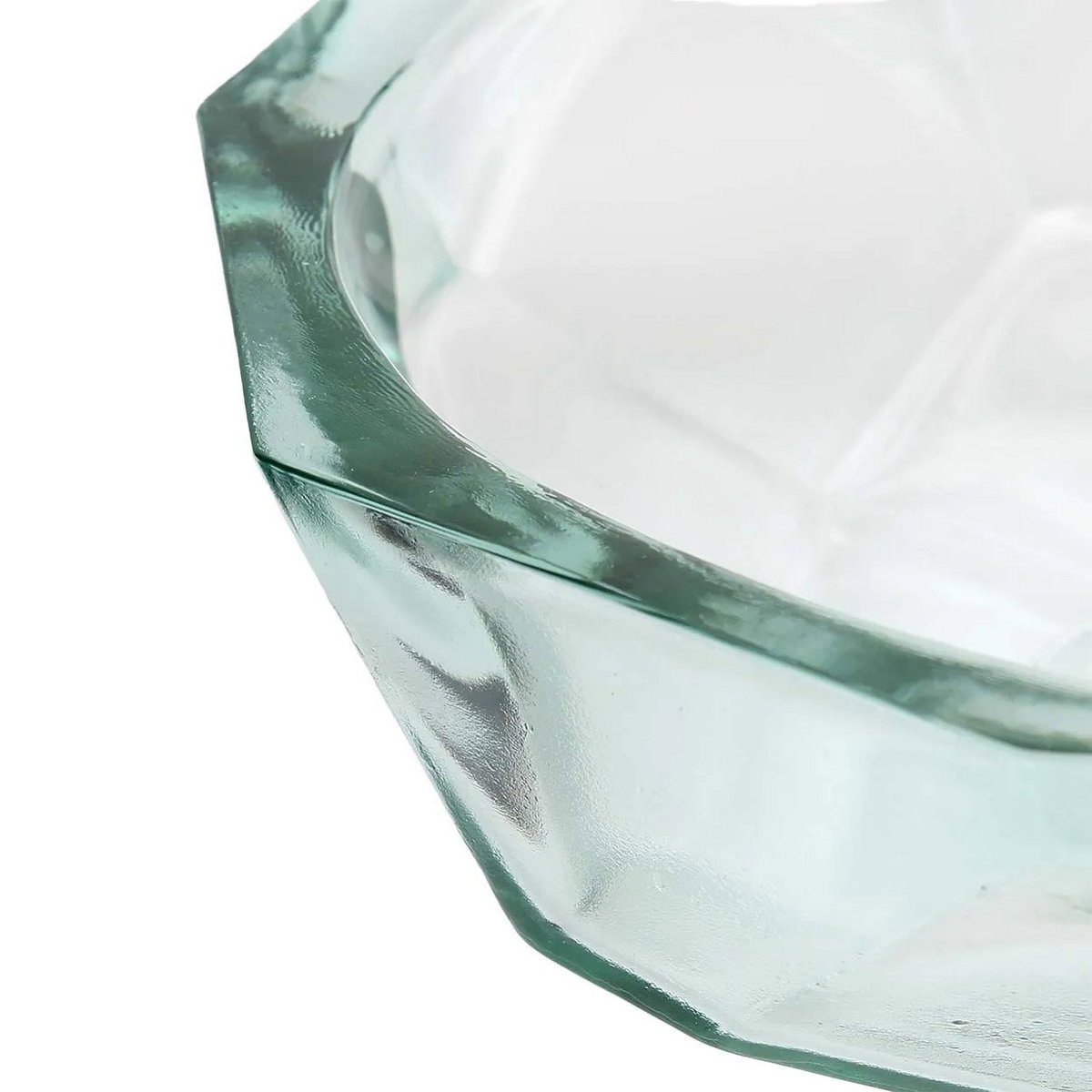 Blue glass origami bowl medium 25 cm - made in Spain