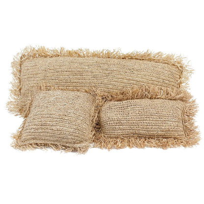 Kissenbezug aus Bast 35×100 cm – handgewebt, naturbeige