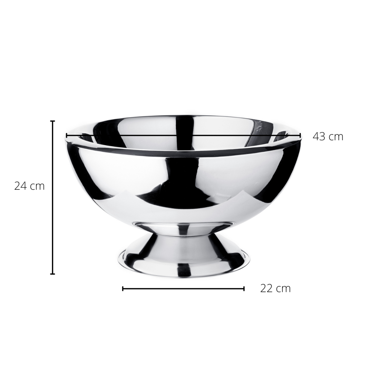Dobbeltvægget champagnekøler i rustfrit stål – 43 cm, spejlfinish